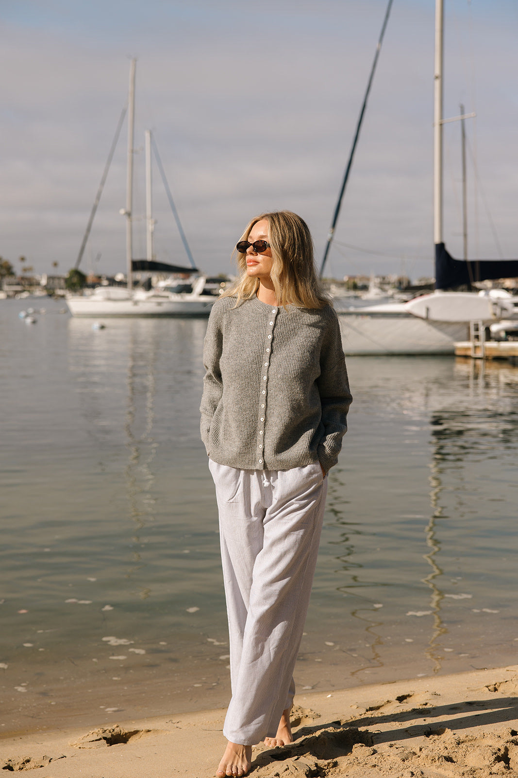 Low Tide Cardigan- Sand- Chocolate- Grey - Dose of Soleil