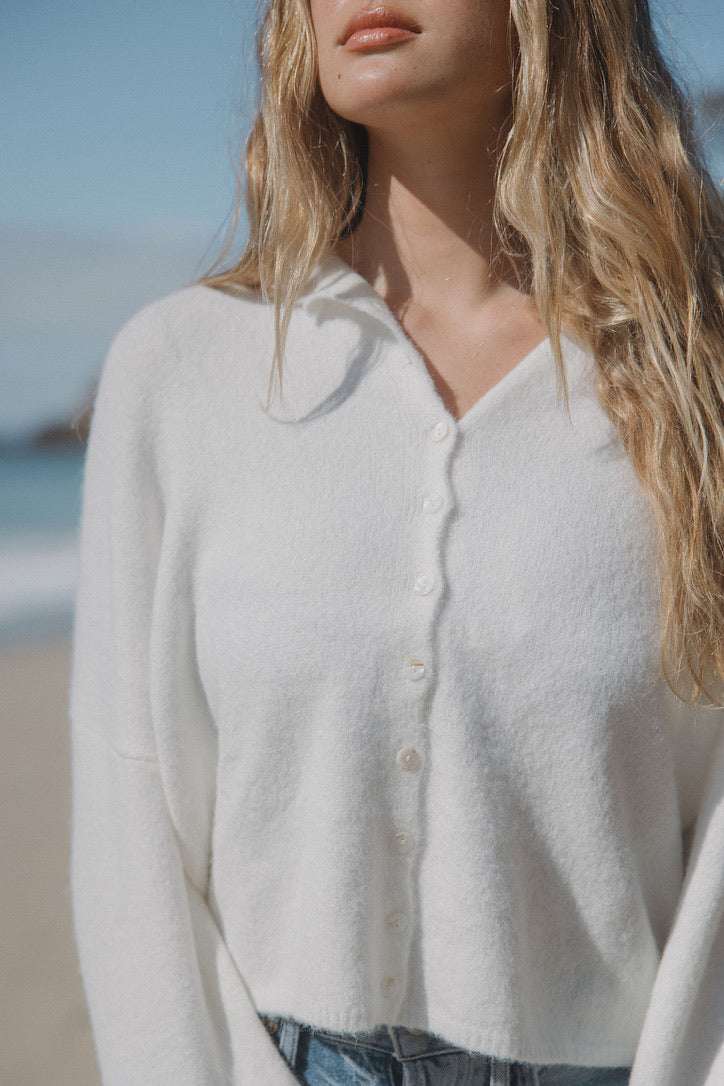 Firewood Sweater in White - Dose of Soleil