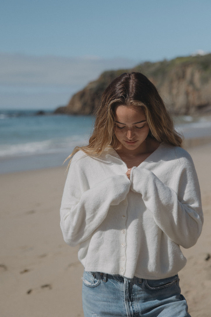 Firewood Sweater in White - Dose of Soleil