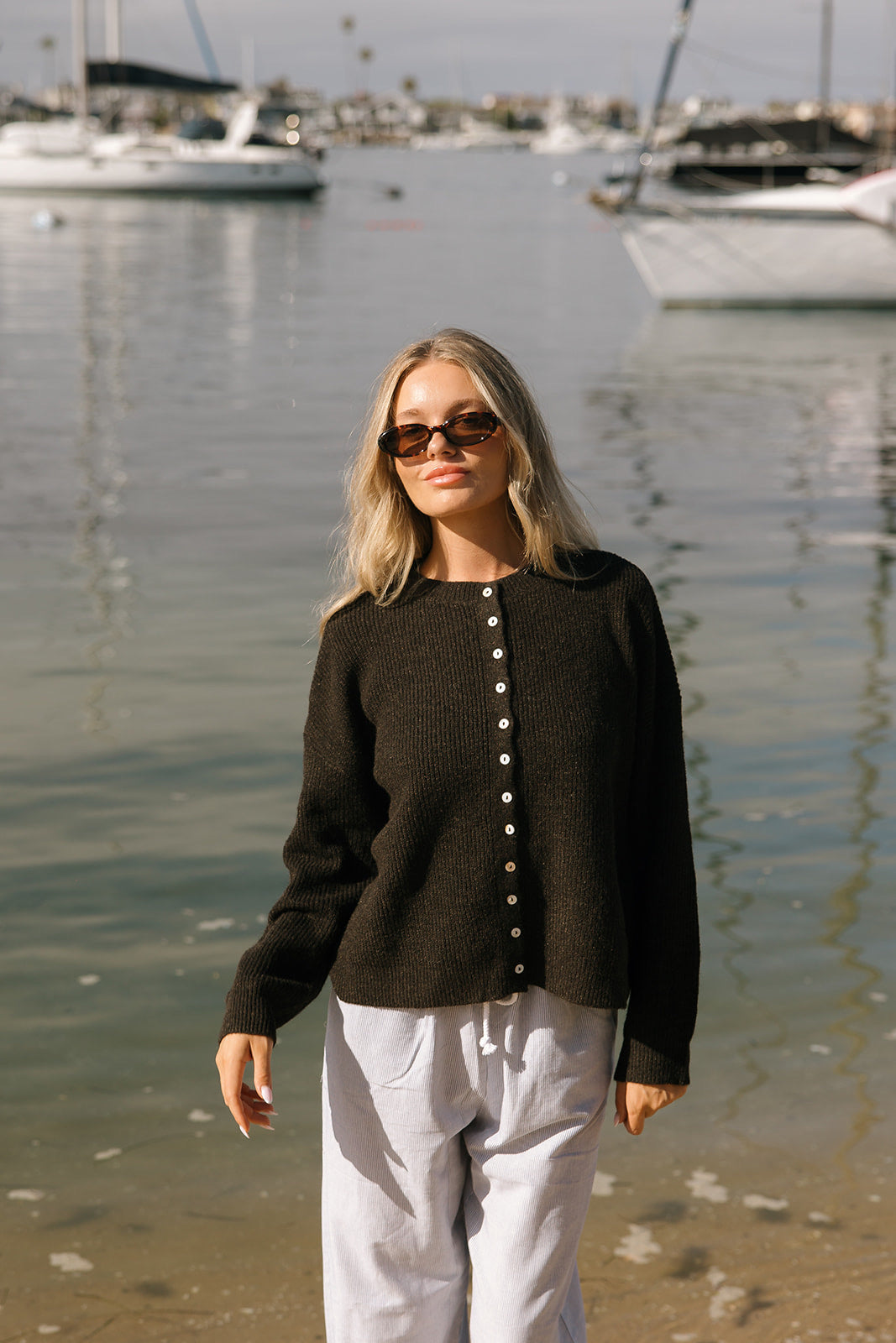 Low Tide Cardigan- Sand- Chocolate- Grey - Dose of Soleil