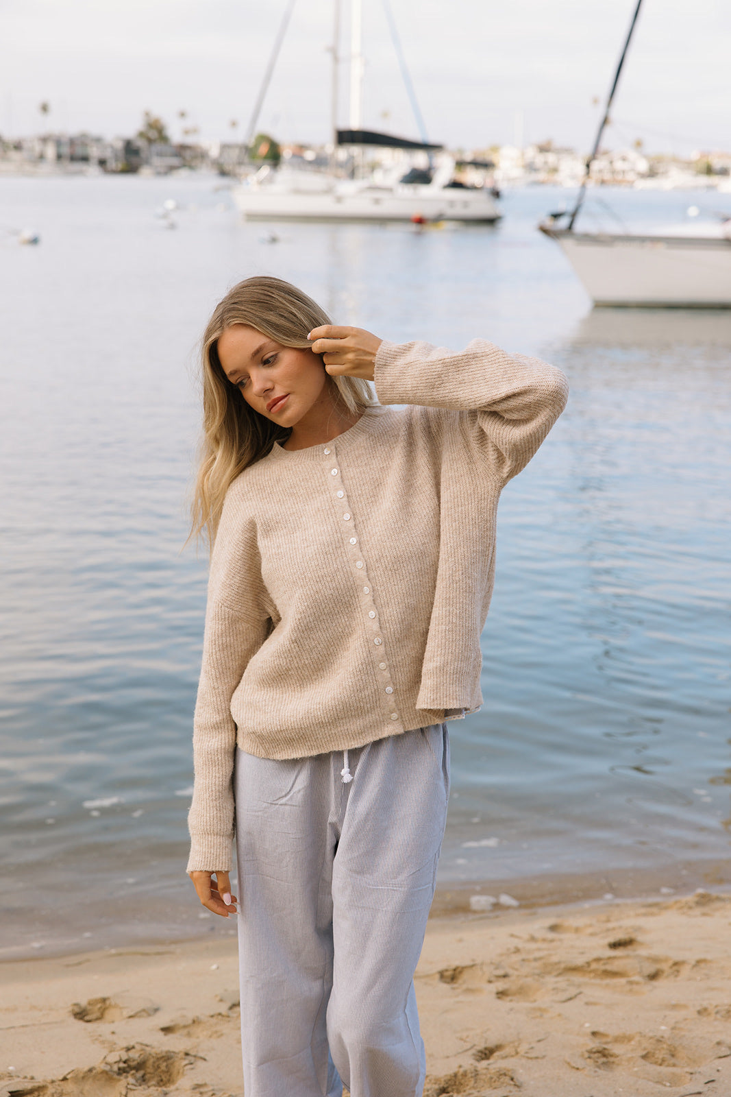 Low Tide Cardigan- Sand- Chocolate- Grey - Dose of Soleil
