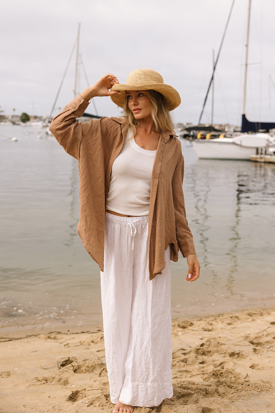 Lounge Oversized Button Up in Rose - Dose of Soleil