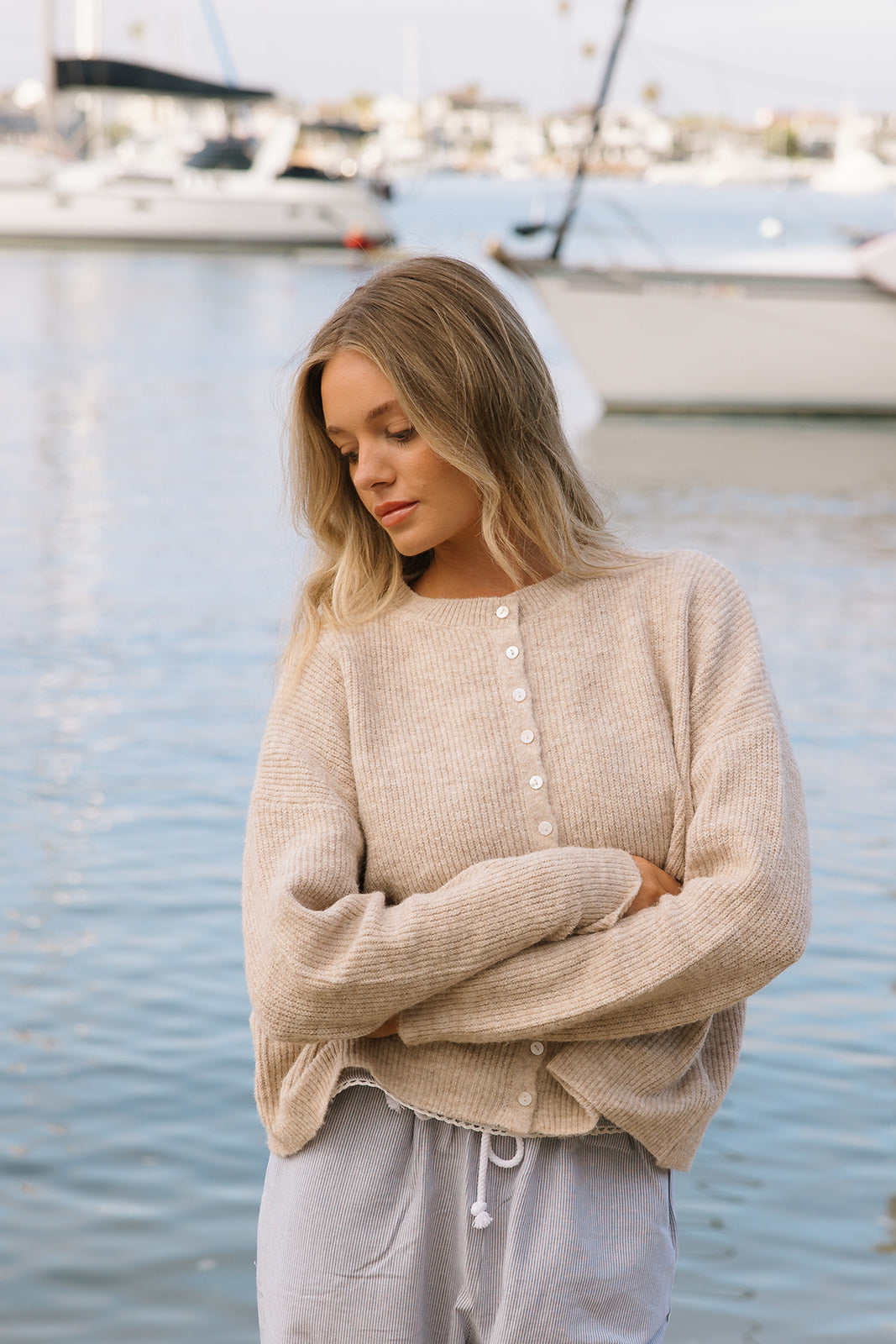 Low Tide Cardigan- Sand- Chocolate- Grey - Dose of Soleil