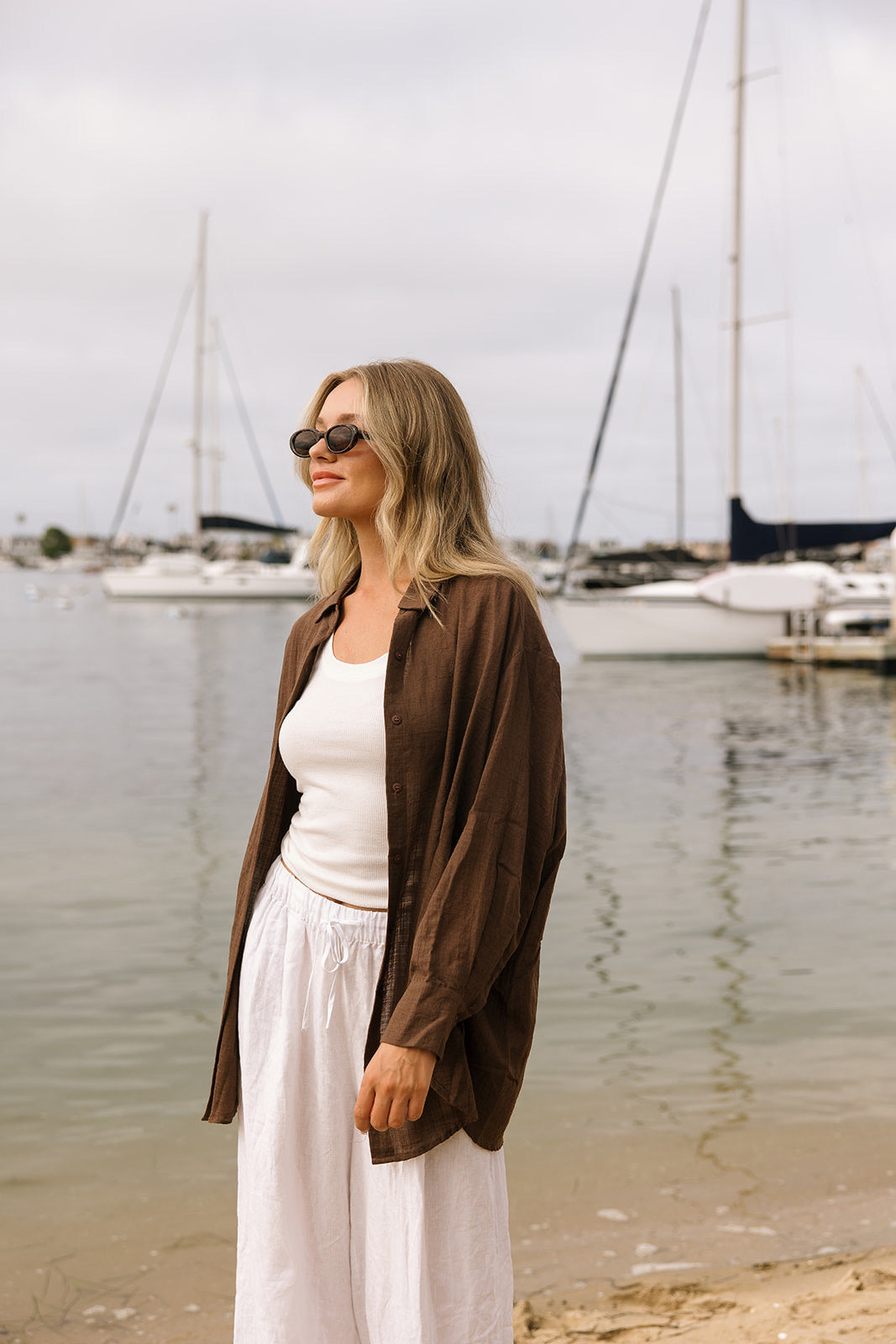 Lounge Oversized Button Up- Cocoa - Dose of Soleil