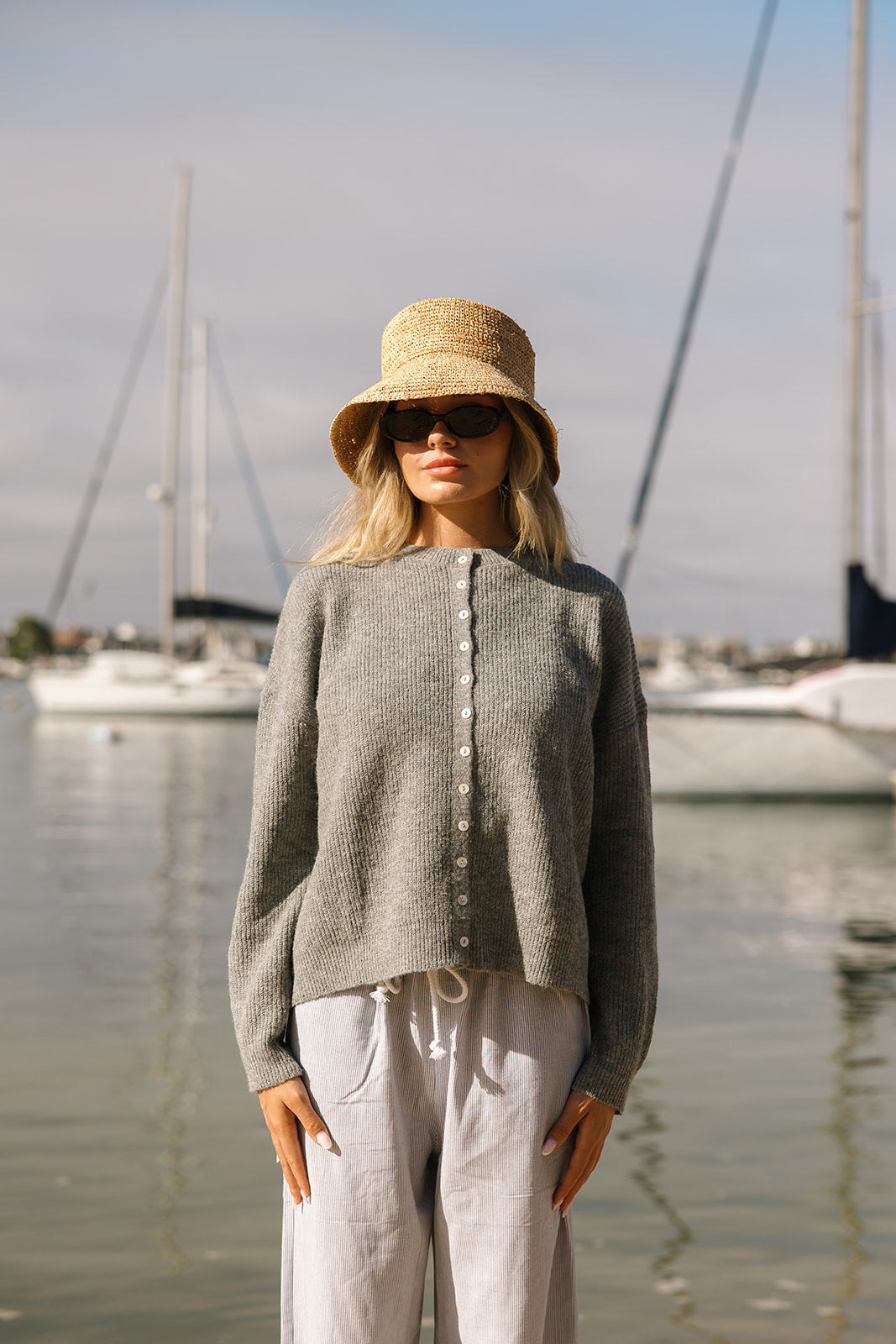 Low Tide Cardigan- Sand- Chocolate- Grey - Dose of Soleil