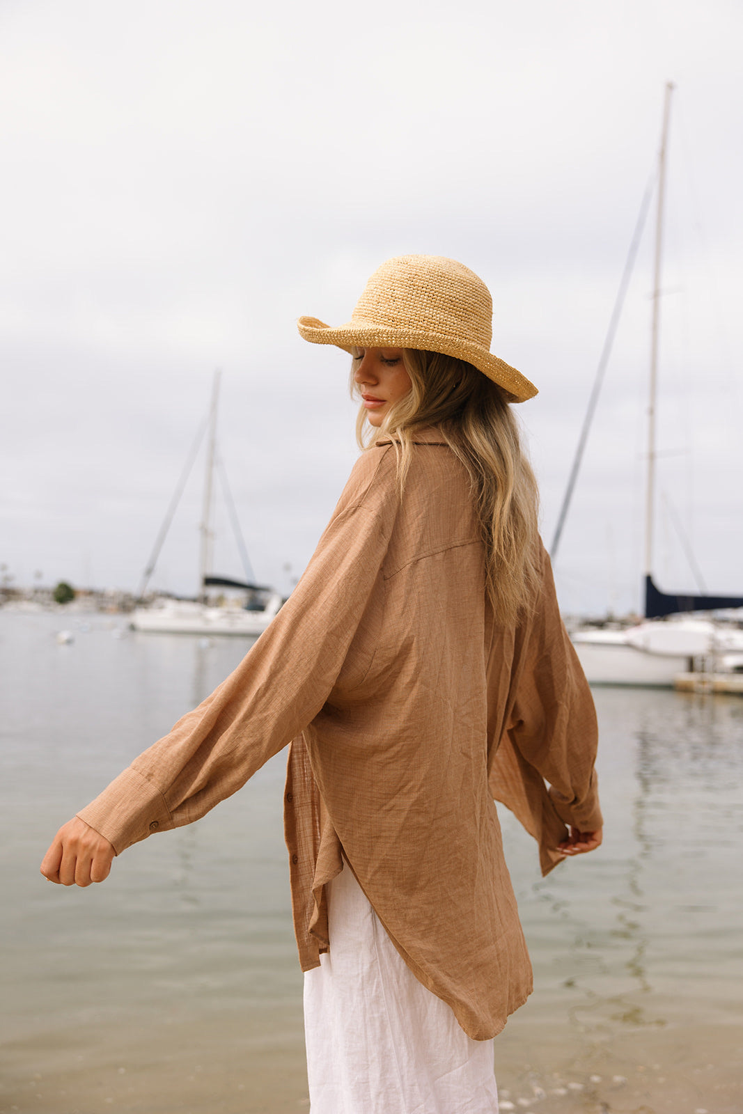 Lounge Oversized Button Up in Rose - Dose of Soleil