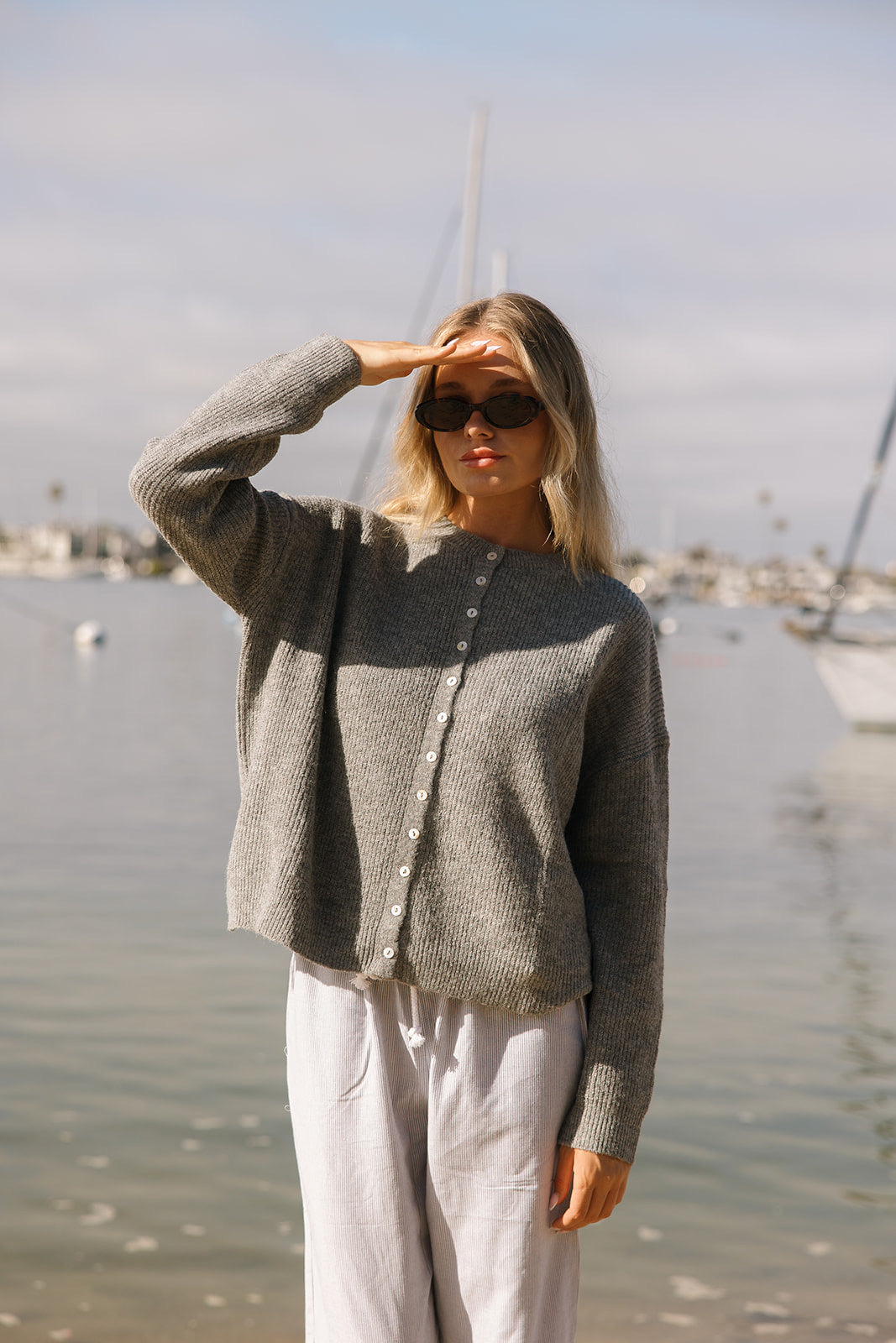 Low Tide Cardigan- Sand- Chocolate- Grey - Dose of Soleil