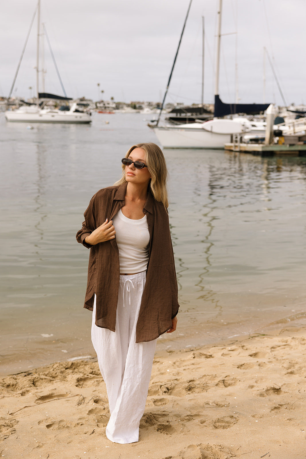 Lounge Oversized Button Up- Cocoa - Dose of Soleil