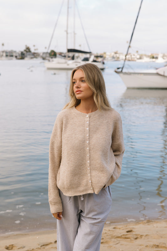 Low Tide Cardigan- Sand- Chocolate- Grey - Dose of Soleil