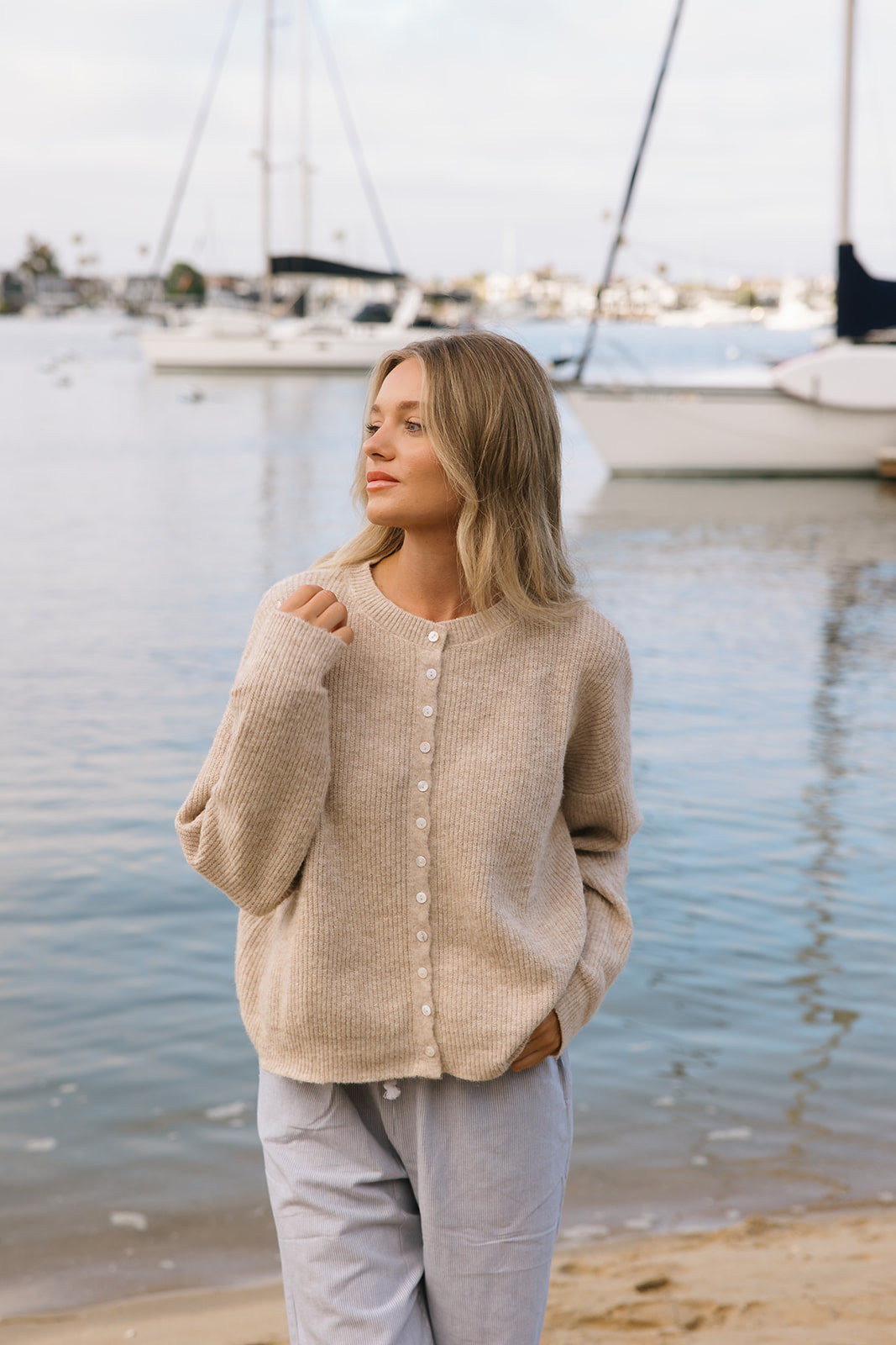 Low Tide Cardigan- Sand- Chocolate- Grey - Dose of Soleil