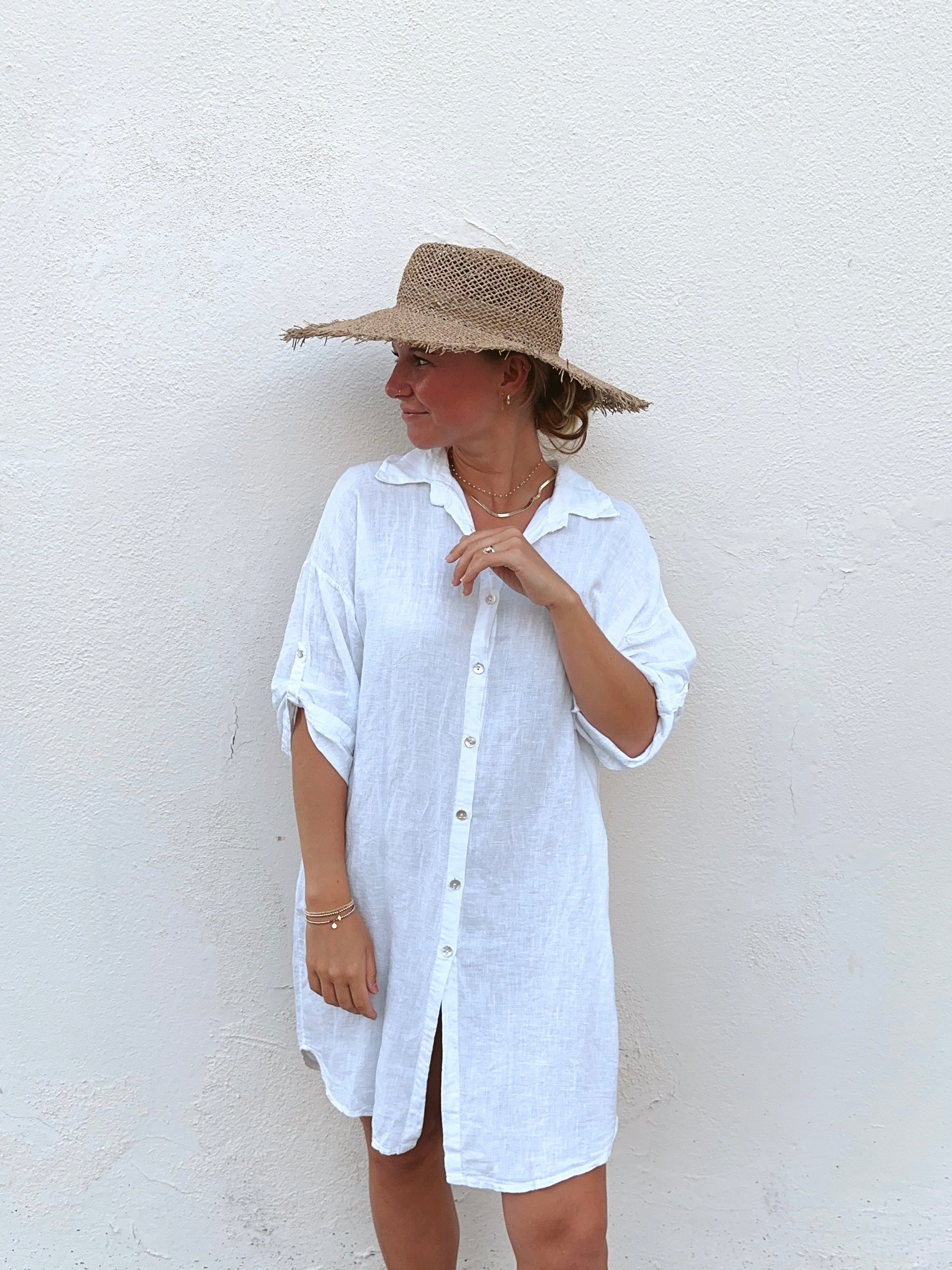 buy white puglia linen dress