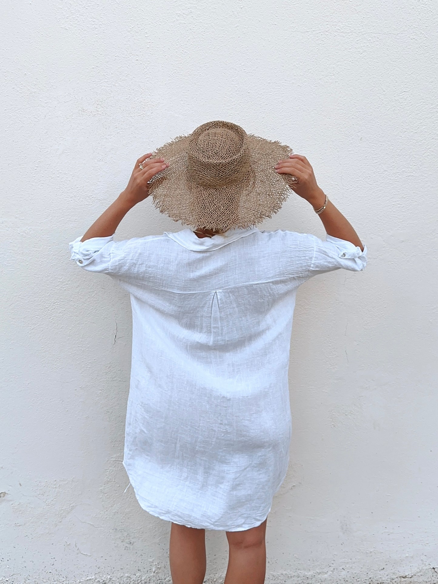 buy white puglia linen dress